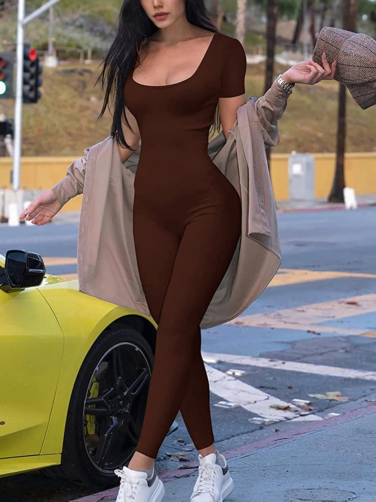 Yoga Fitness Jumpsuit - 2024 musim panas wanita baru kerah
