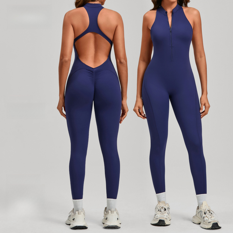 Yoga Fitness Jumpsuit - Baju Senam Yoga Terusan Ber-resleting Musim