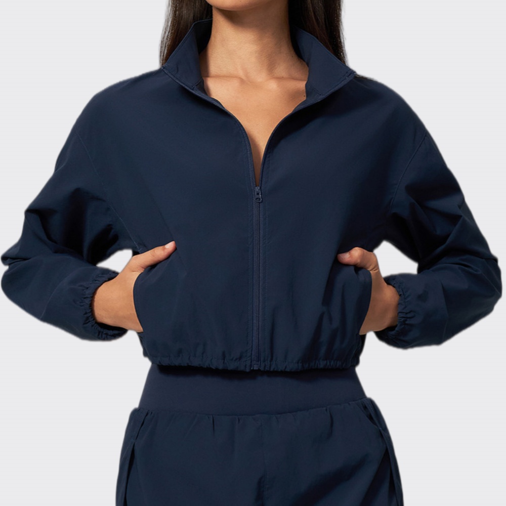 J-Yoga Fitness - Jaket Olahraga Wanita Lengan Panjang Kerah