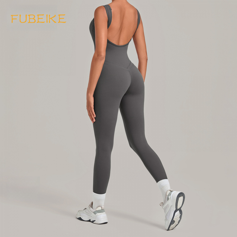 Yoga Fitness Jumpsuit - Jumpsuit Yoga dengan Punggung Terbuka, Ketat,