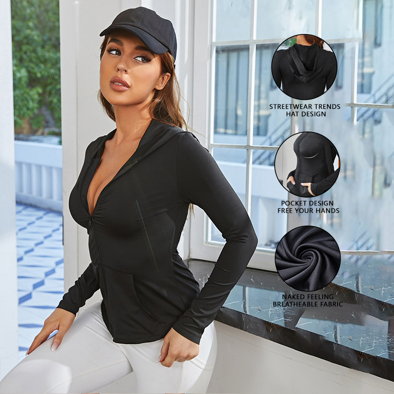 Jaket Olahraga Wanita Hitam, K - Yoga And Fitness ulasan dan harga