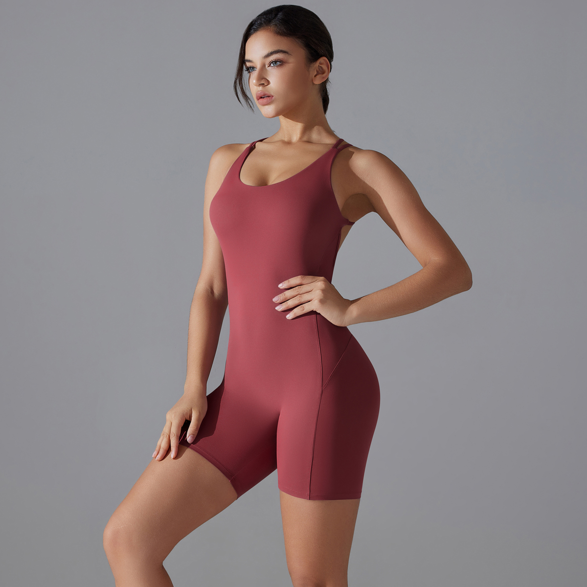 Set Yoga Seksi Punggung Terbuk - Yoga Fitness Jumpsuit ulasan dan harga