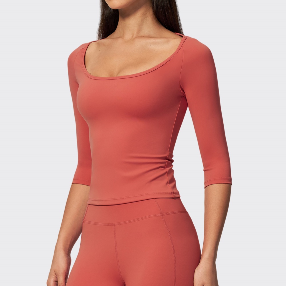 Atasan Yoga Crop 3/4 Lengan un - J-Yoga Fitness ulasan dan harga