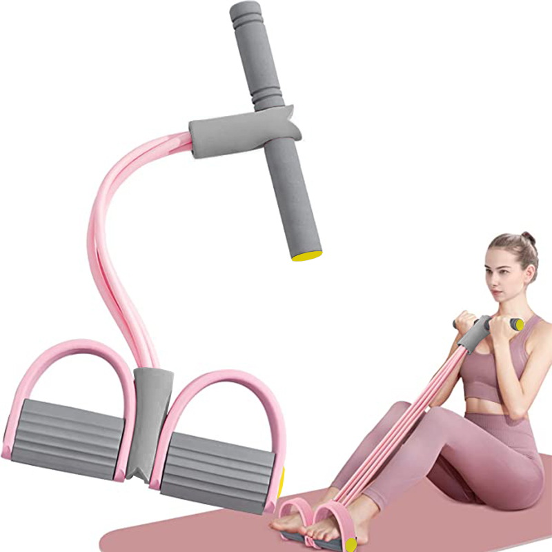 Resistance Band 4-Tube Yoga Pe - Yoga Pedal Puller Fitness Equipment ulasan dan harga