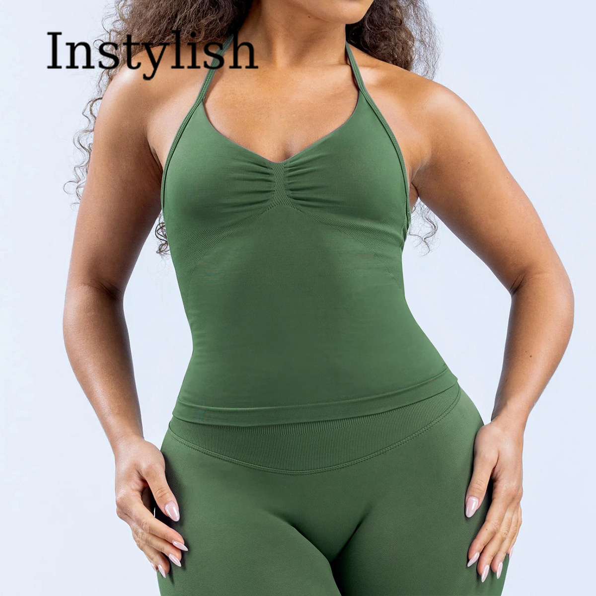 Set Yoga Wanita 2 Potong Tanpa - Yoga And Fitness ulasan dan harga