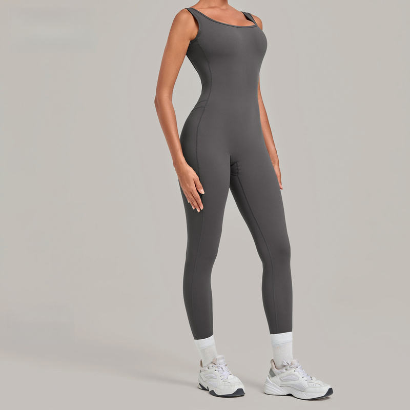 Jumpsuit Yoga dengan Punggung  - Yoga Fitness Jumpsuit ulasan dan harga