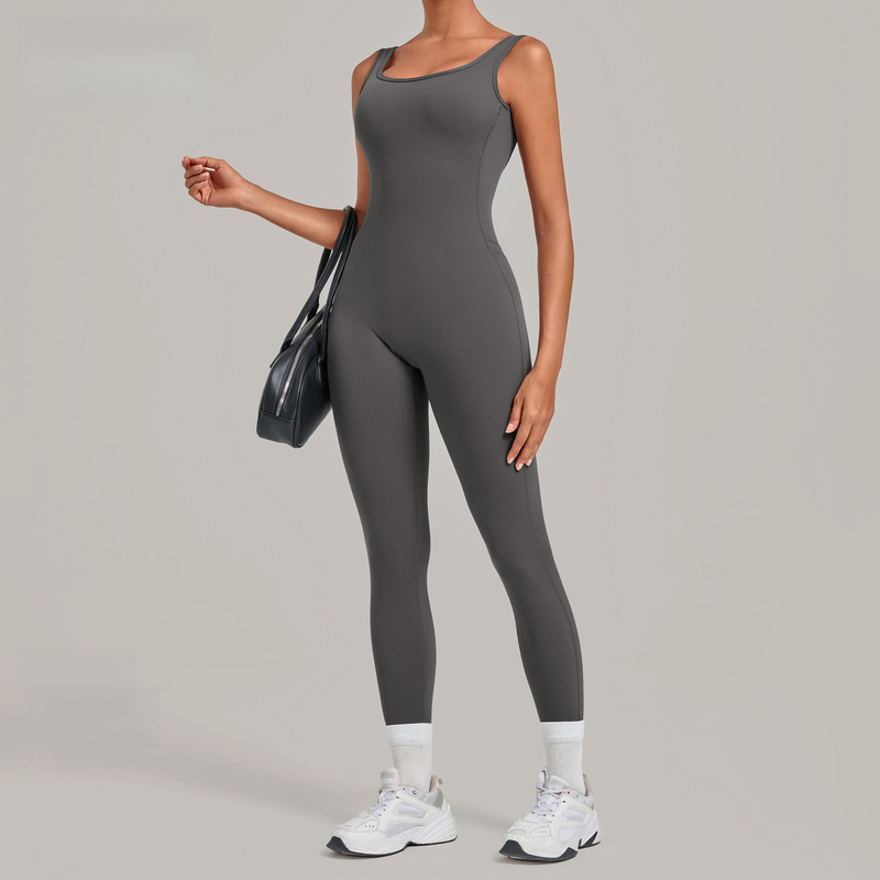 Jumpsuit Yoga dengan Punggung  - Yoga Fitness Jumpsuit ulasan dan harga